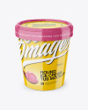 Glossy Ice Cream Tub Mockup - High-Angle View