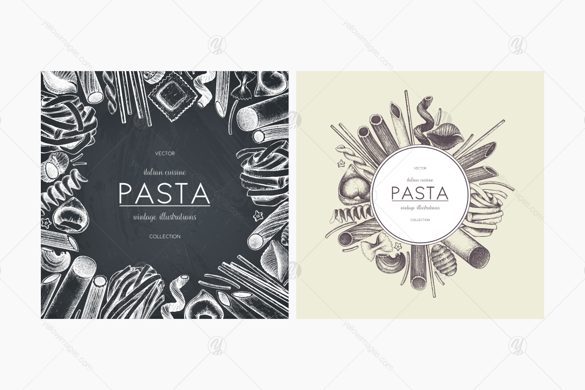 Hand Drawn Italian Pasta Collection Hand Drawn Italian Pasta Collection