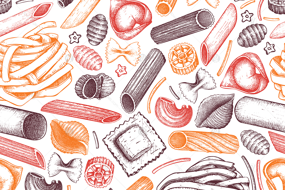 Hand Drawn Italian Pasta Collection Hand Drawn Italian Pasta Collection