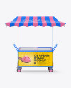 Ice Cream Fridge With Awning Mockup - Front View