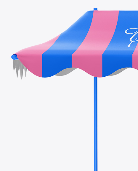 Ice Cream Fridge With Awning Mockup - Front View