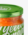 250ml Clear Glass Jar with Sauce Mockup (High-Angle Shot)