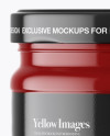 Glossy Sauce Jar Mockup - Front View