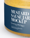 250ml Clear Glass Jar with Mustard Mockup (High-Angle Shot)