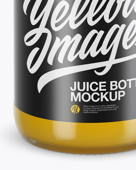 Clear Glass Orange Juice Bottle Mockup