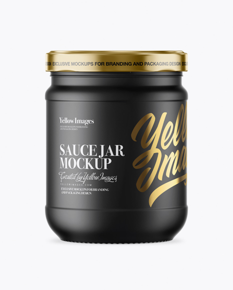 Matte Sauce Jar Mockup - Front View Matte Sauce Jar Mockup - Front View