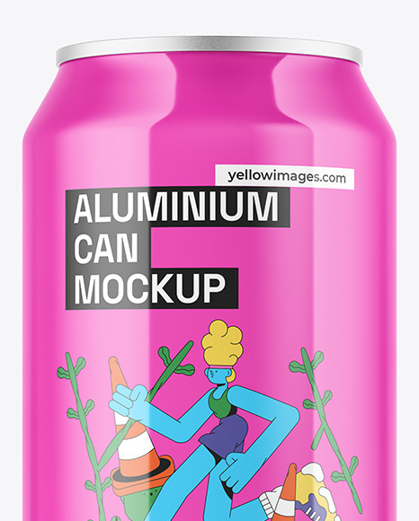 355ml Classic Can With Glossy Finish Mockup
