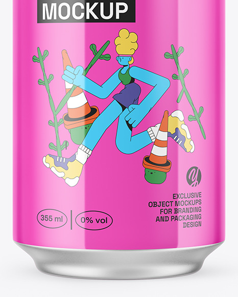 355ml Classic Can With Glossy Finish Mockup