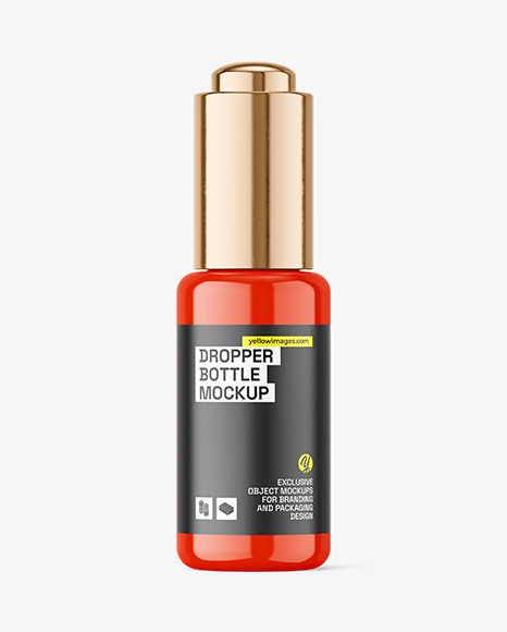 Glossy Dropper Bottle Mockup