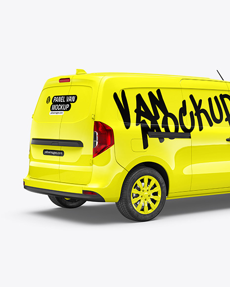 Panel Van Mockup - Back Half Side View