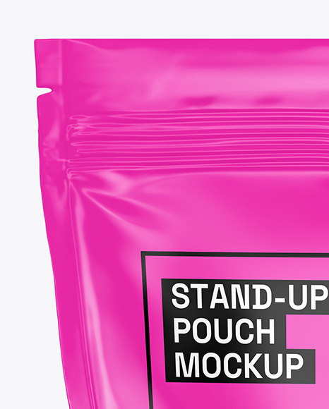 Glossy Stand Up Pouch Mockup