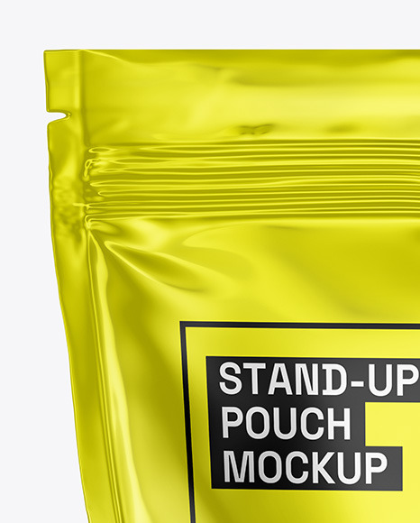 Metallic Stand Up Pouch Mockup