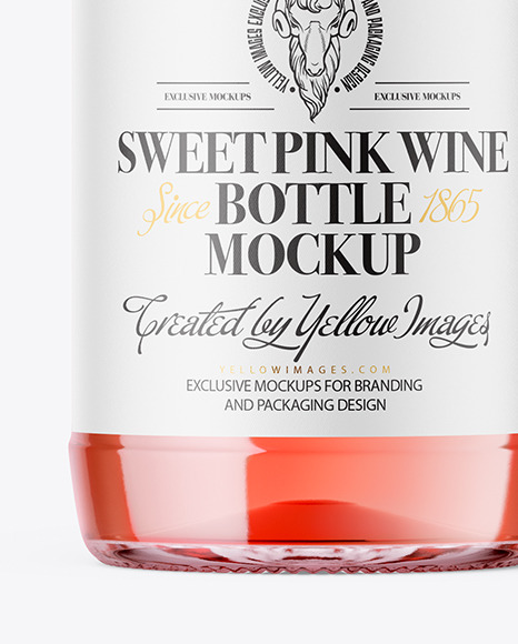 Clear Glass Pink Wine Mockup