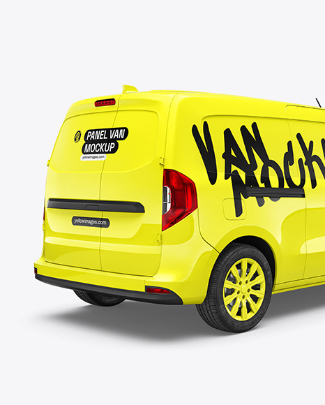 Panel Van Mockup - Back Half Side View