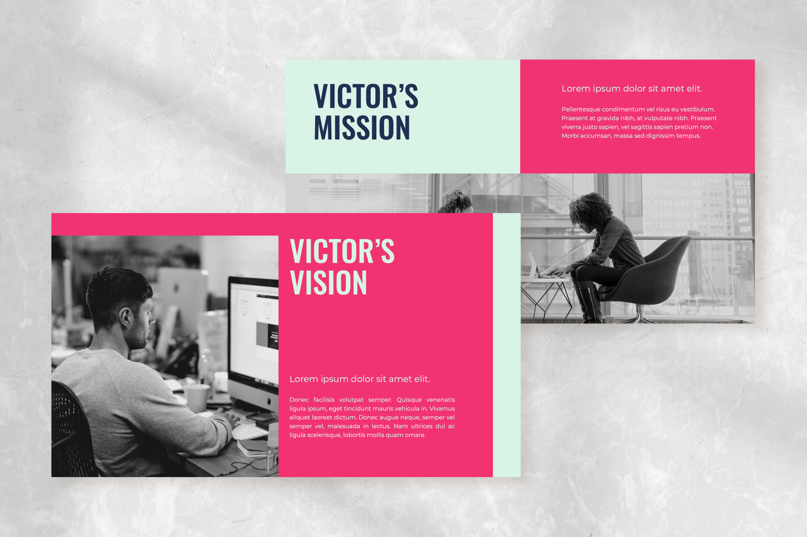 Victor – shocking pink bold business proposal presentation