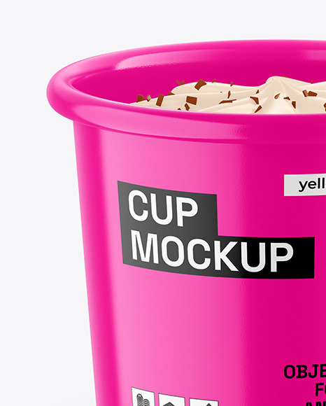 Glossy Ice Cream Cup Mockup