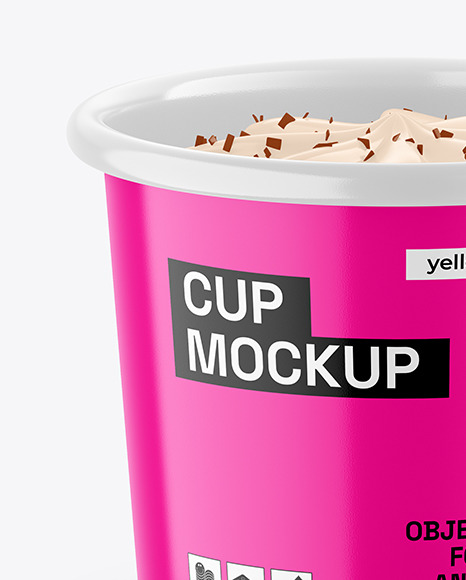 Glossy Ice Cream Cup Mockup