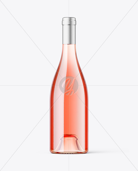 Clear Glass Pink Wine Mockup