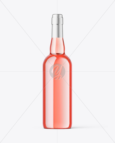 Clear Glass Pink Wine Mockup