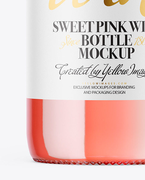 Clear Glass Pink Wine Mockup