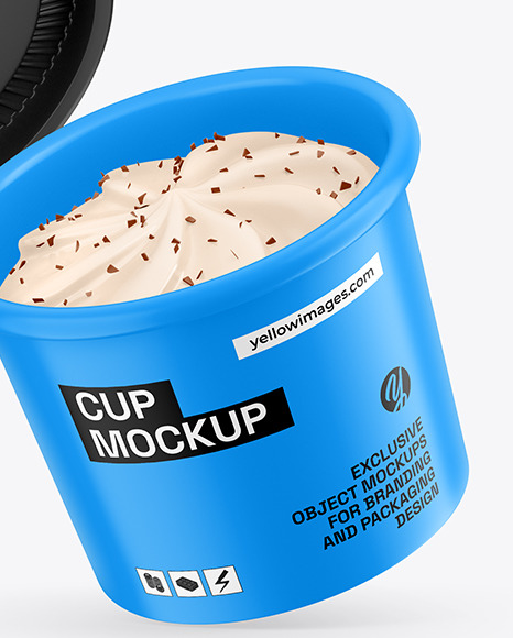 Matte Ice Cream Cup Mockup