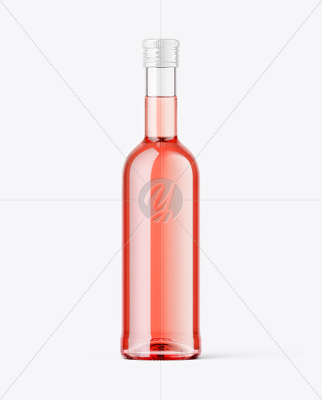 Clear Glass Pink Wine Mockup