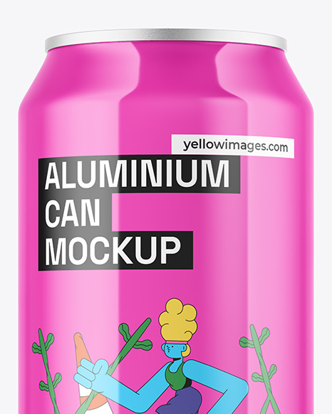 440ml Classic Can With Glossy Finish Mockup