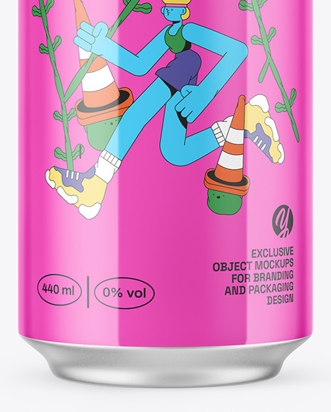 440ml Classic Can With Glossy Finish Mockup