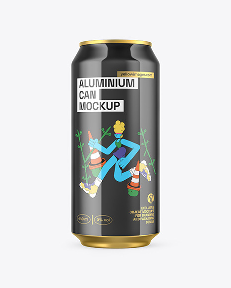 440ml Classic Can With Glossy Finish Mockup