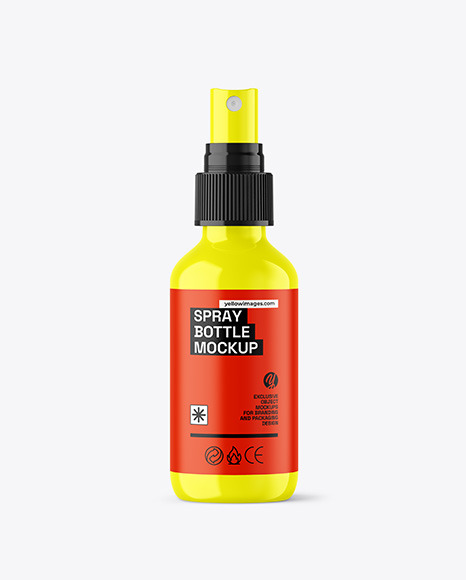 Glossy Spray Bottle Mockup