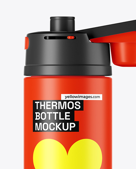 Matte Thermos Bottle Mockup