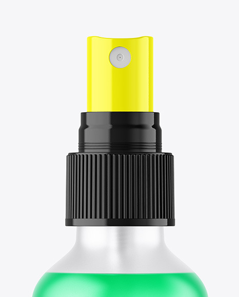 Frosted Glass Spray Bottle with Color Liquid Mockup