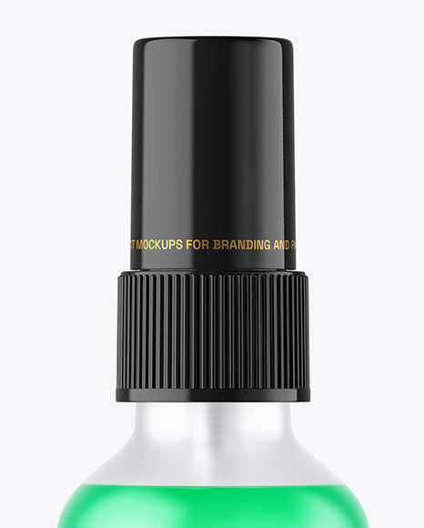 Frosted Glass Spray Bottle with Color Liquid Mockup