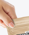 Kraft Stand Up Pouch in a Hand Mockup