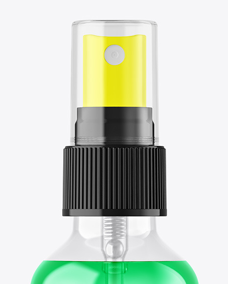 Glass Spray Bottle with Color Liquid Mockup