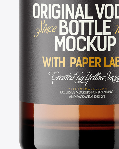 Amber Glass Bottle Mockup