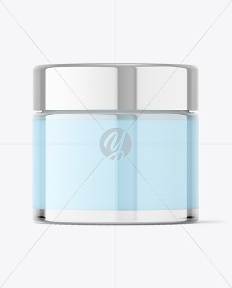 Clear Glass Cosmetic Jar Mockup