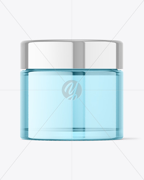 Clear Glass Cosmetic Jar Mockup