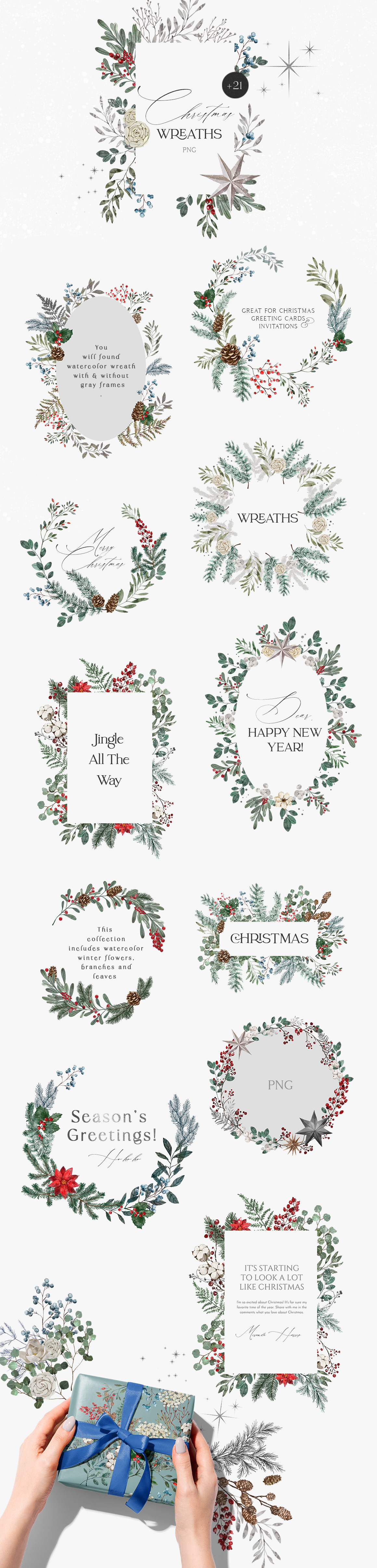 Winter Greenery Watercolor Set Winter Greenery Watercolor Set
