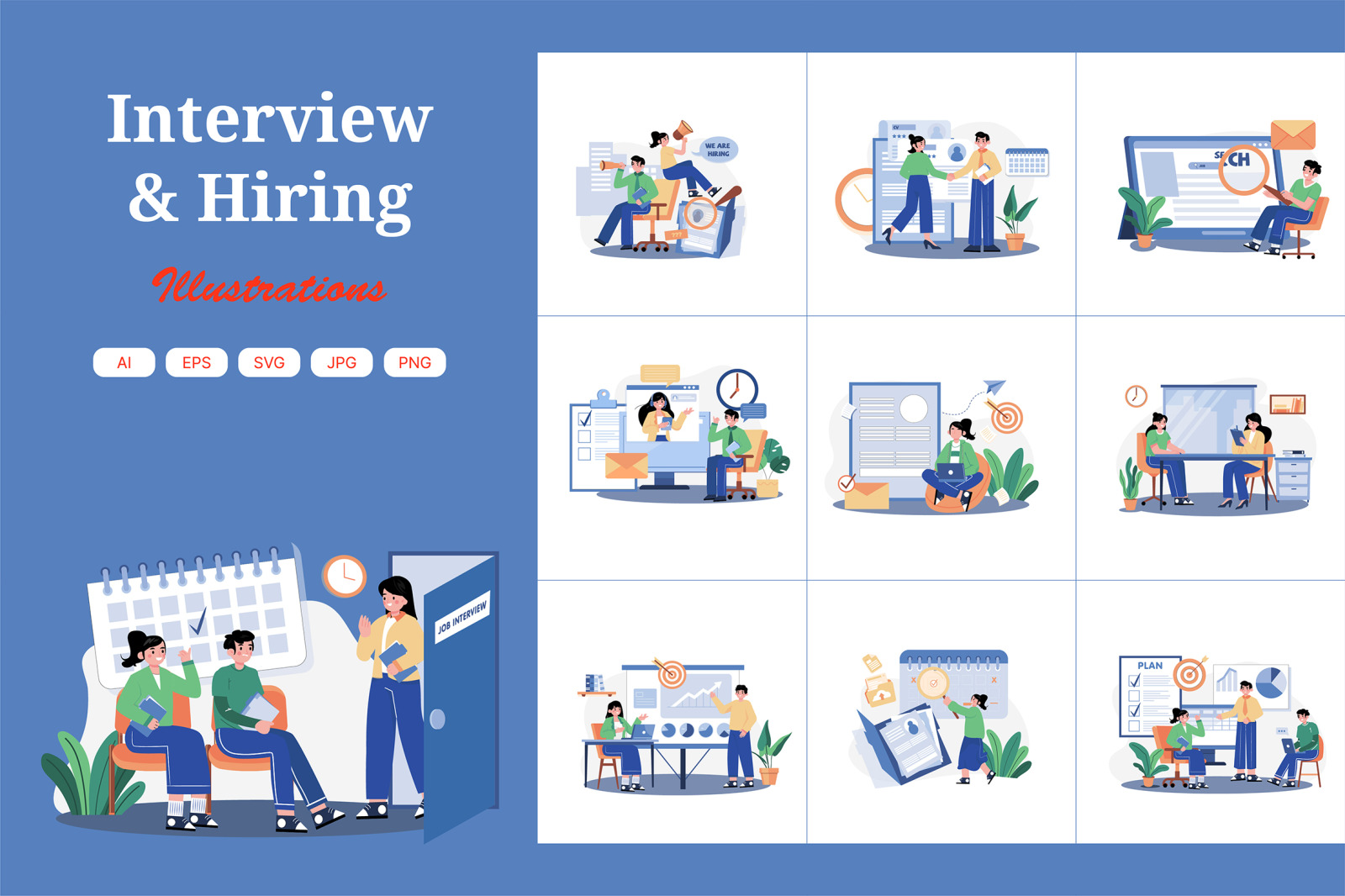 M528_Interview &amp; Hiring Illustration Pack