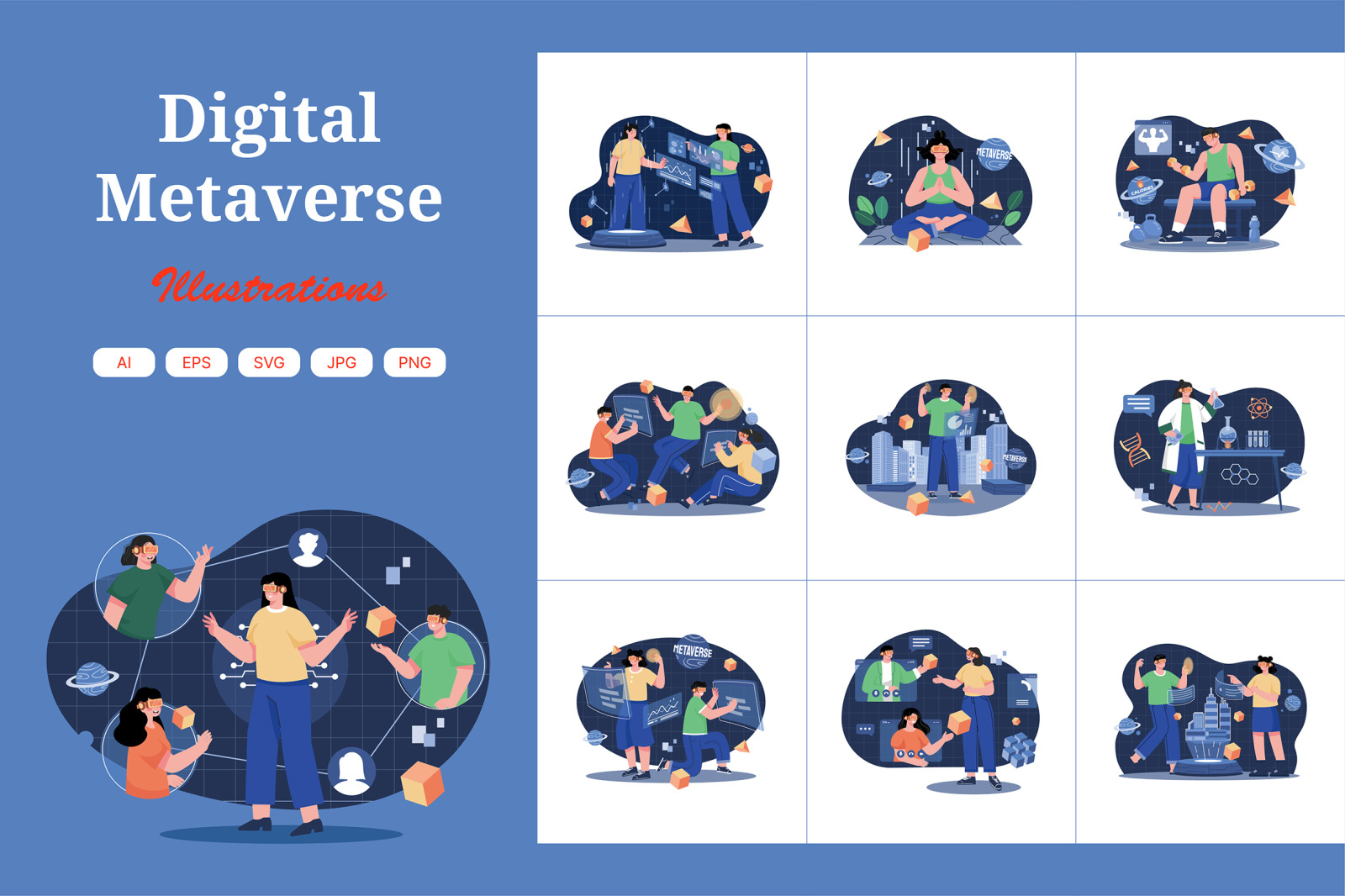 M529_Digital Metaverse Illustration Pack