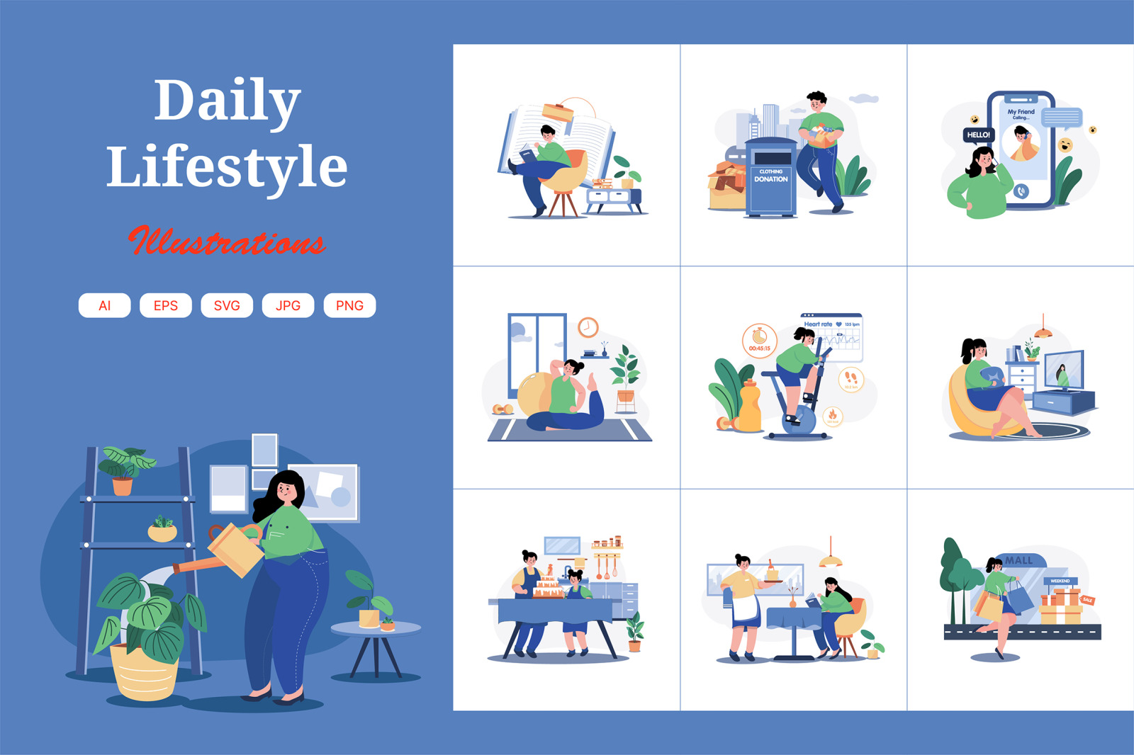 M532_Daily Lifestyle Illustration Pack