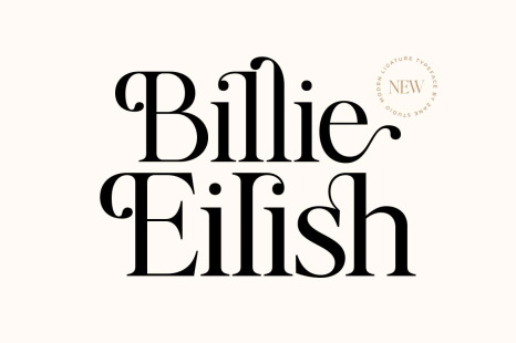 Billie Eilish || Ligature Serif Font - Wedding card