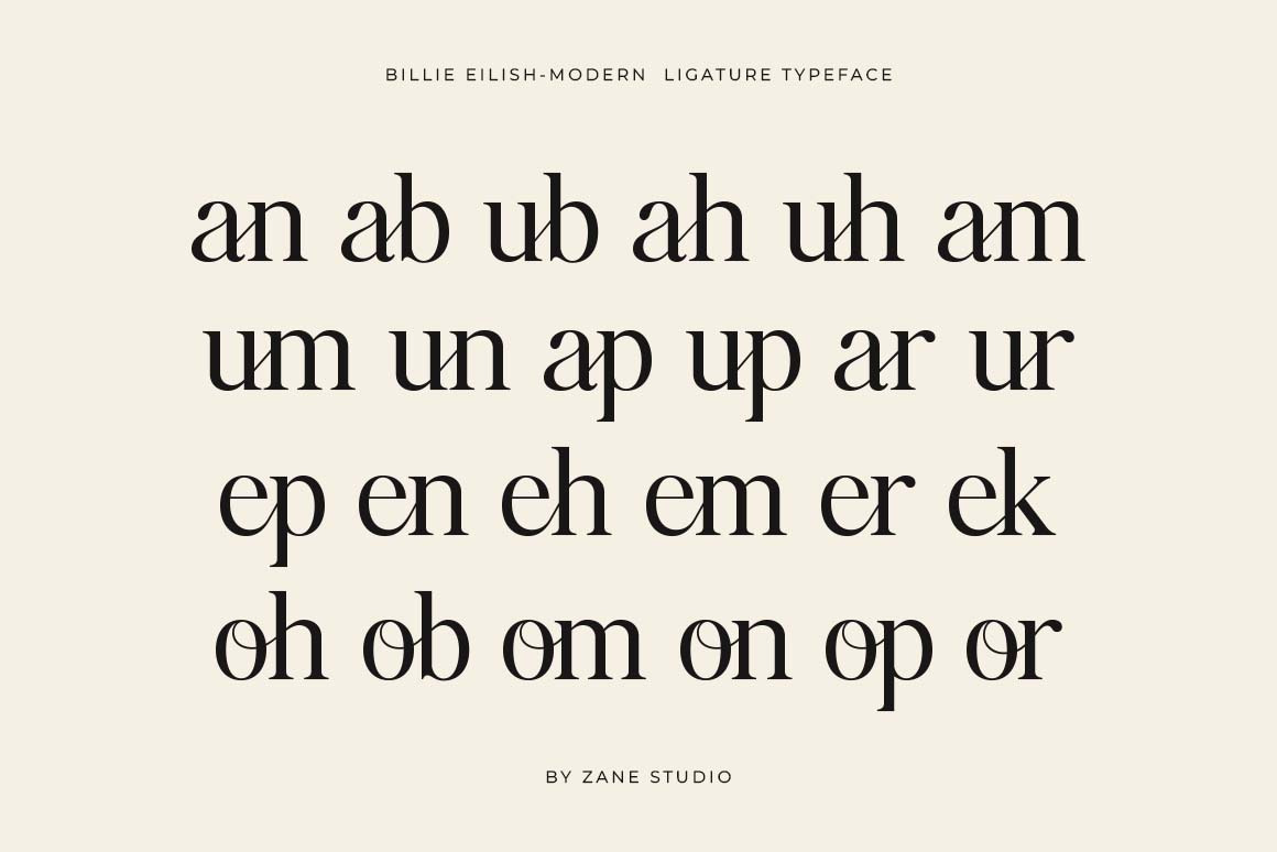 Billie Eilish || Ligature Serif Font