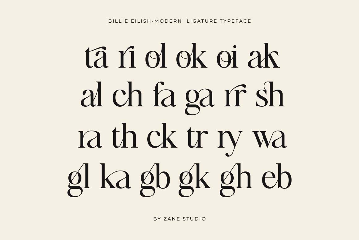 Billie Eilish || Ligature Serif Font