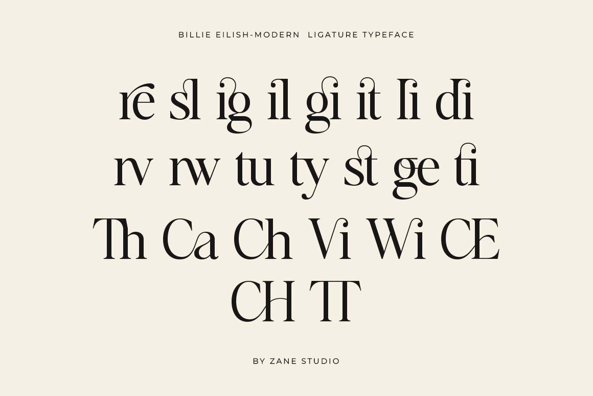 Billie Eilish || Ligature Serif Font