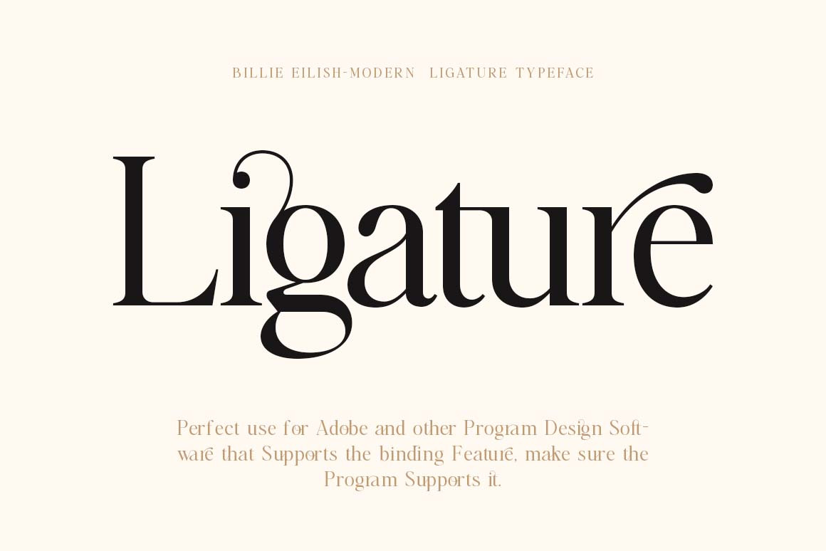 Billie Eilish || Ligature Serif Font Billie Eilish || Ligature Serif Font