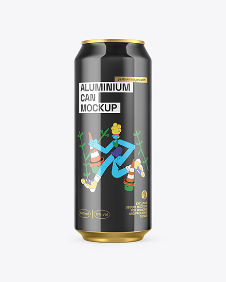 500ml Classic Can With Glossy Finish Mockup