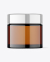 Amber Glass Cosmetic Jar Mockup