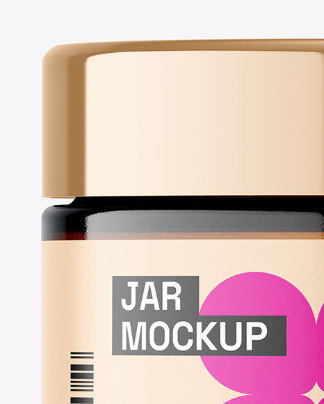 Amber Glass Cosmetic Jar Mockup